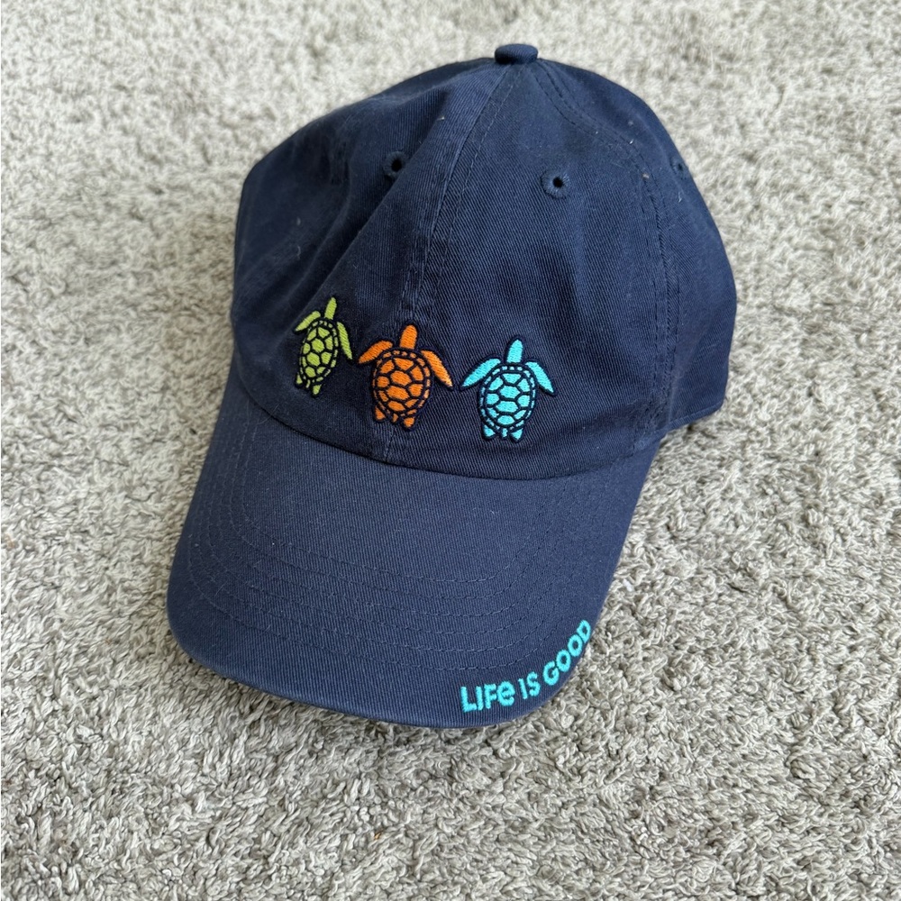 Life Is Good Dark Blue Turtle Cap with Adjustable Strap